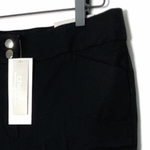 NWT Chicos Secret Stretch Straight Leg Crop Black Mid Rise Fit Stretch Pants - Picture 5 of 6